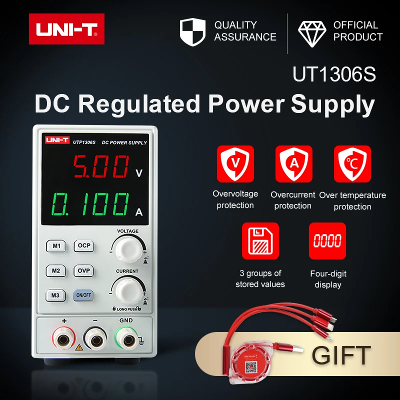 UNI-T UTP1306S Переключение DC Питание 110V Напряжение регулятор стабилизаторы цифровой Дисплей СВЕТОДИОДНЫЙ 0-32 в пост 0-6A лабораторный прибор