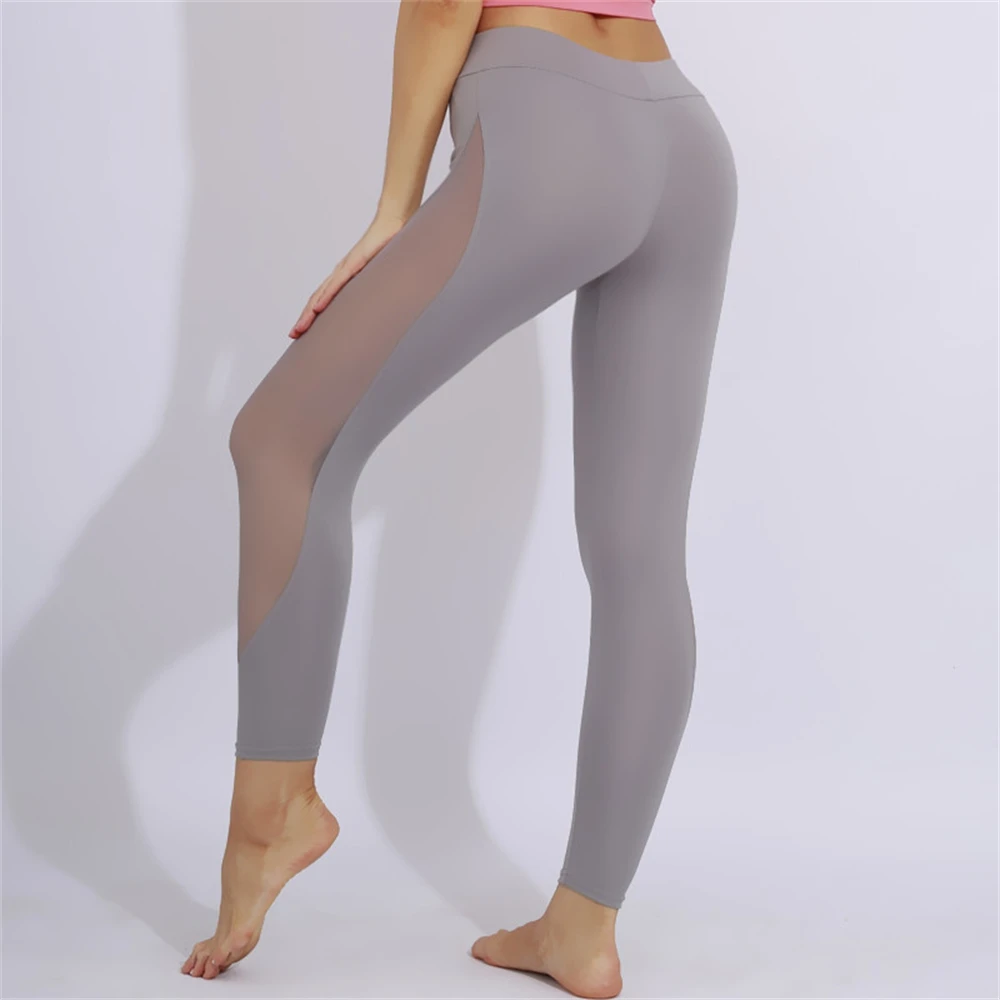 high waisted leggings Women's Yoga Running Training Fitness Sweatpants Ladies Mesh High Waist Stretch Tight and Quick-drying Yoga Sports Leggings seamless leggings