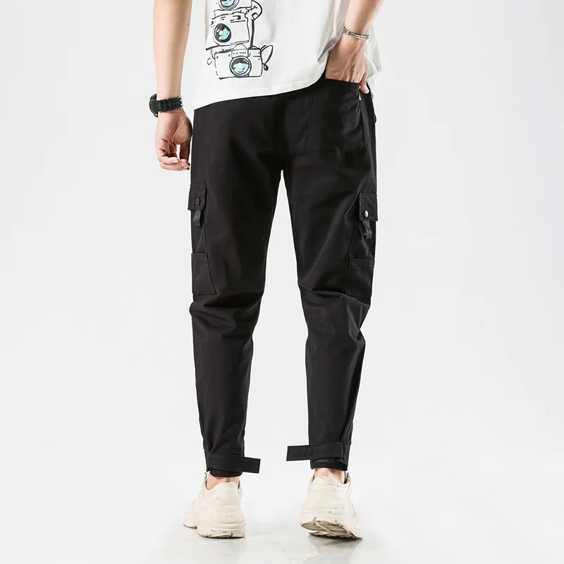 BombFun Men Joggers Pants Black Summer Mens Big Pockets Ankel Cargo Pants Male Streetwear Overalls Sweatpants Autumn Trousers