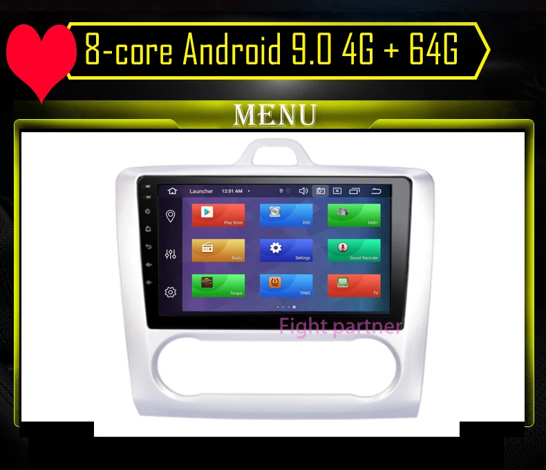 8-core Android 9,0 4 Гб+ 64G машинный dvd проигрыватель для Ford Focus mk2 mk3 2004-2011 радио gps навигации navi стерео