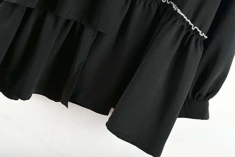 XITAO Splice Ruffle Женские топы и блузки плюс размер рубашка корейского стиля модная женская одежда осенний Топ для женщин XJ2257