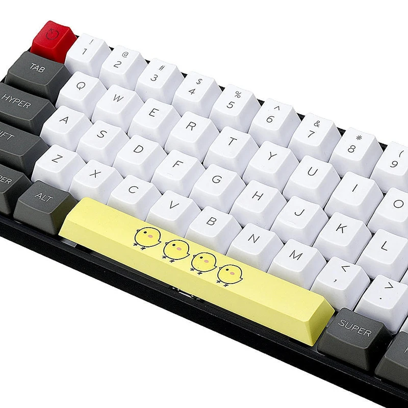 AAAJ-желтый цыпленок PBT космические брелки механическая клавиатура DIY Keycap(6.25U космическая клавиша