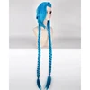 HAIRJOY Cosplay Lol Jinx 100cm Long Blue with Double Braids  Halloween  Anime Costume Wig Heat Resistant Synthetic Hair ► Photo 2/6