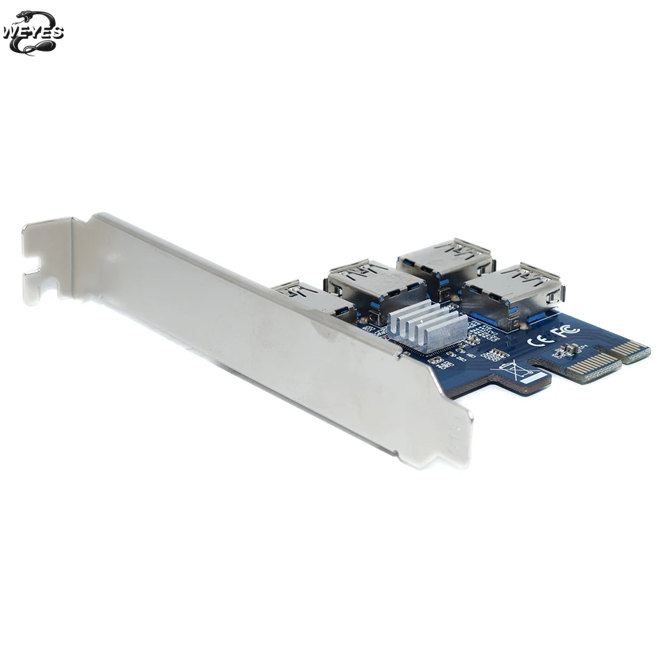 Переходная карта PCIE PCI E Express 1 16x1 4 слота USB 3 0 адаптер мультипликатора для майнинга