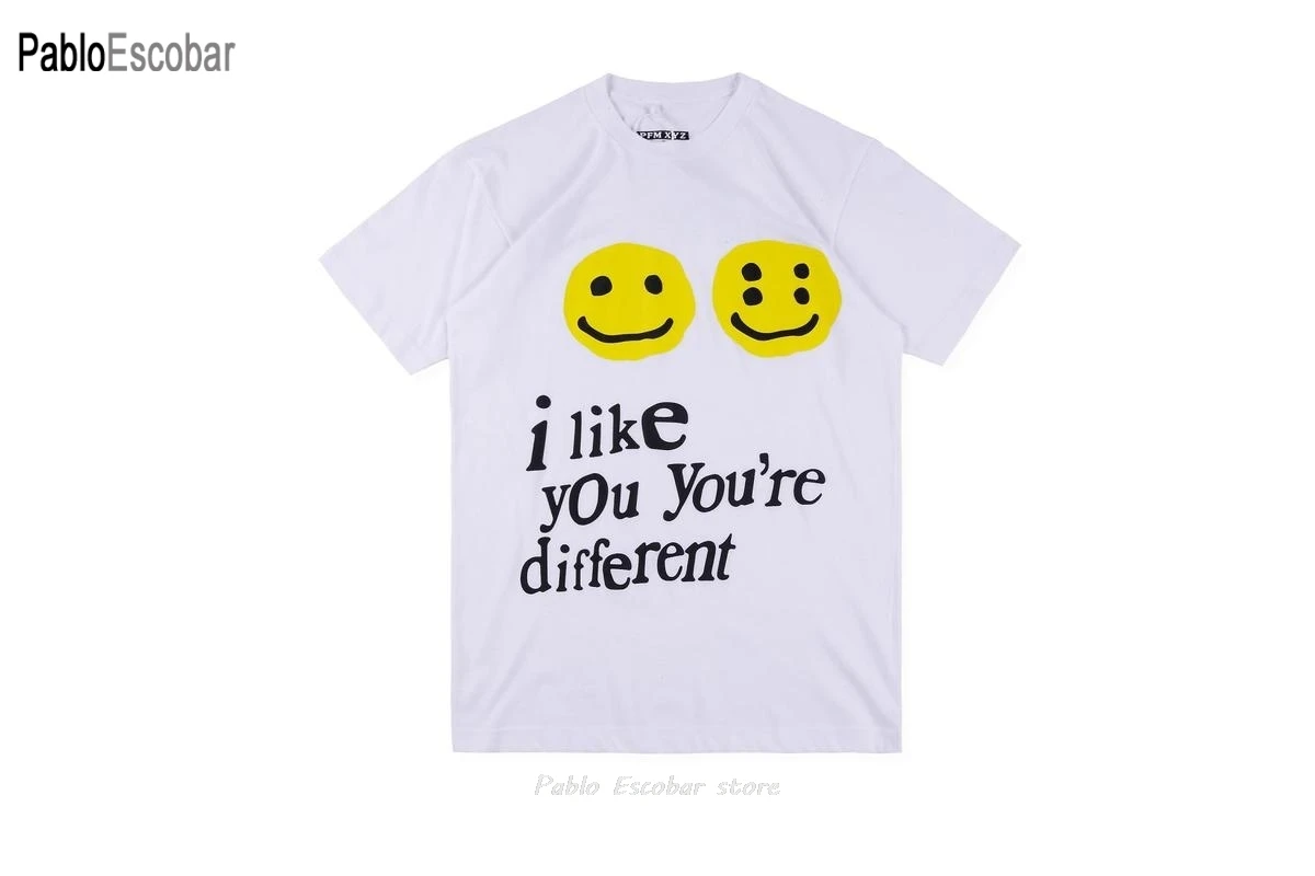 19SS CPFM XYZ футболка с граффити улыбающееся лицо CPFM.XYZ W.W.C.D I LIKE YOU Kanye West хип-хоп