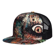 Graffiti Pattern Hip Hop Hat Mesh Cap Personality Abstract Baseball Cap
