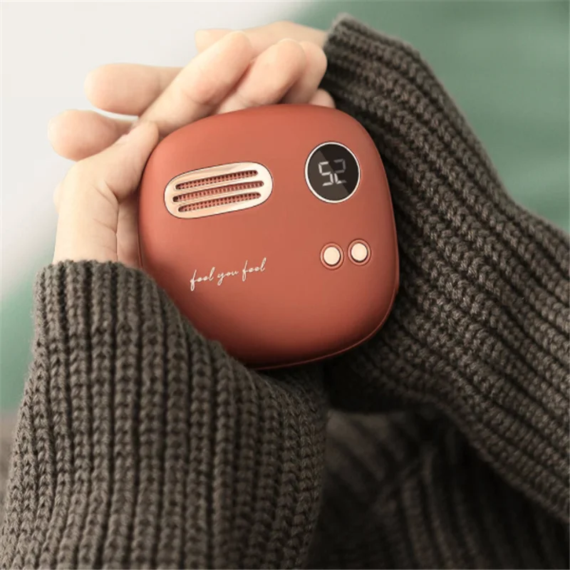 Xiaomi retro hand warmer power bank Digital display temperature 52 ℃ rechargeable
