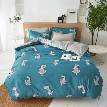 

Dinosaur Bedding Sets cartoon Quilt Cover Pillowcase Warm Soft bed sets twin full queen king duvet cover sets blue bedclothes