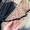 Vestido de primavera Retro francés de lunares ondulados, Costura de malla, mujer, manga de hoja de loto, cintura delgada, Sexy, Midi, C470, 2022 ► Foto 2/6