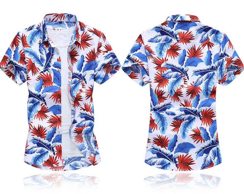 45 кг-120 кг размера плюс 5XL 6XL 7XL Новинка летние мужские Гавайские рубашки с коротким рукавом повседневные рубашки с принтом мужская одежда мода
