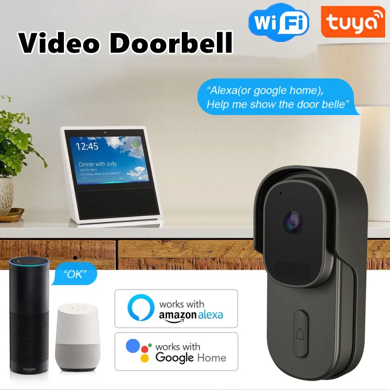 smart intercom system Aubess 1080P Tuya WIFI Visual Intelligent Night Light Doorbell Camera Mini Video Intercom For Apartment Home Security Cameras aiphone jo series