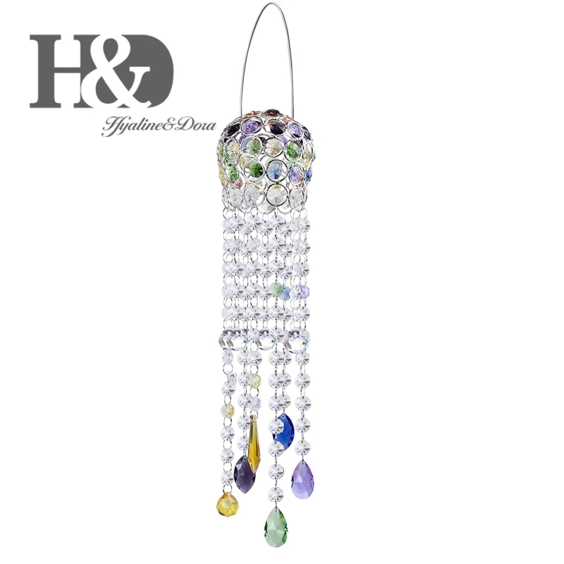 H& D висячий Колокольчик для сада хрустальный шар капельная Призма Suncatcher чакра восьмиугольная бусина Радуга производитель оконный Декор для дома DIY