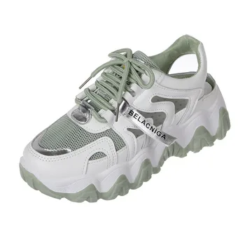 

Women's sandal 2020 summer new web celebrity lace-up breathable heavy bottom mesh shoes