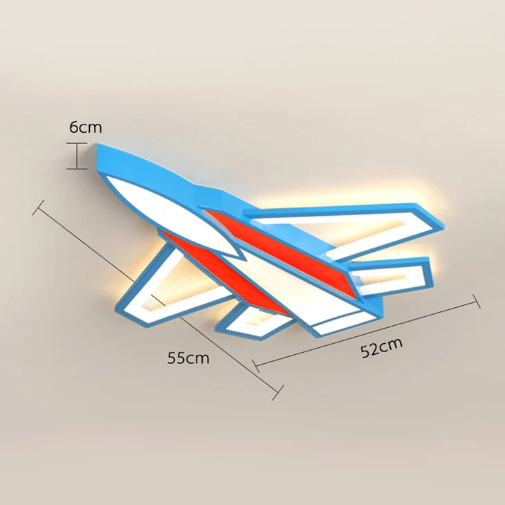 NEO Gleam самолет современная светодиодная Люстра для детская спальня мальчик детская комната дома деко 90-260 в потолочная люстра - Цвет абажура: Red 550x520mm