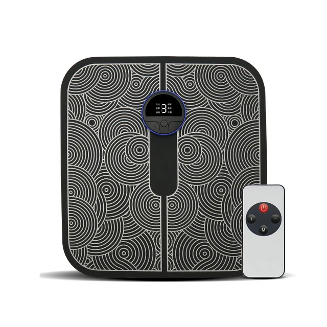 Electric EMS Muscle Stimulator Foot Massager Mat TENS ABS Pulse Acupunctur Pad Improve Blood Circulation Feet Cushion Relaxation Black