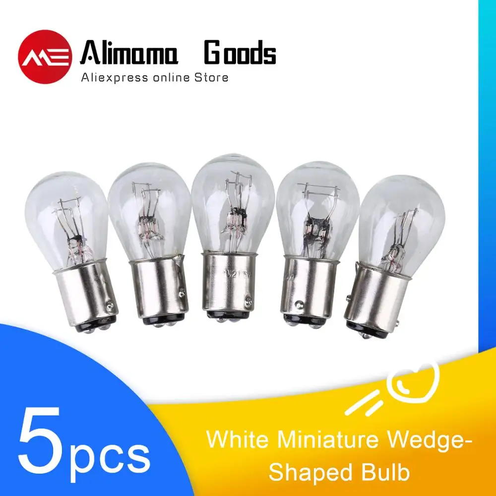 

12V White Mini Turn Break Reverse Signal Wedge Bulb Light Lamp For Car 5pcs 1157
