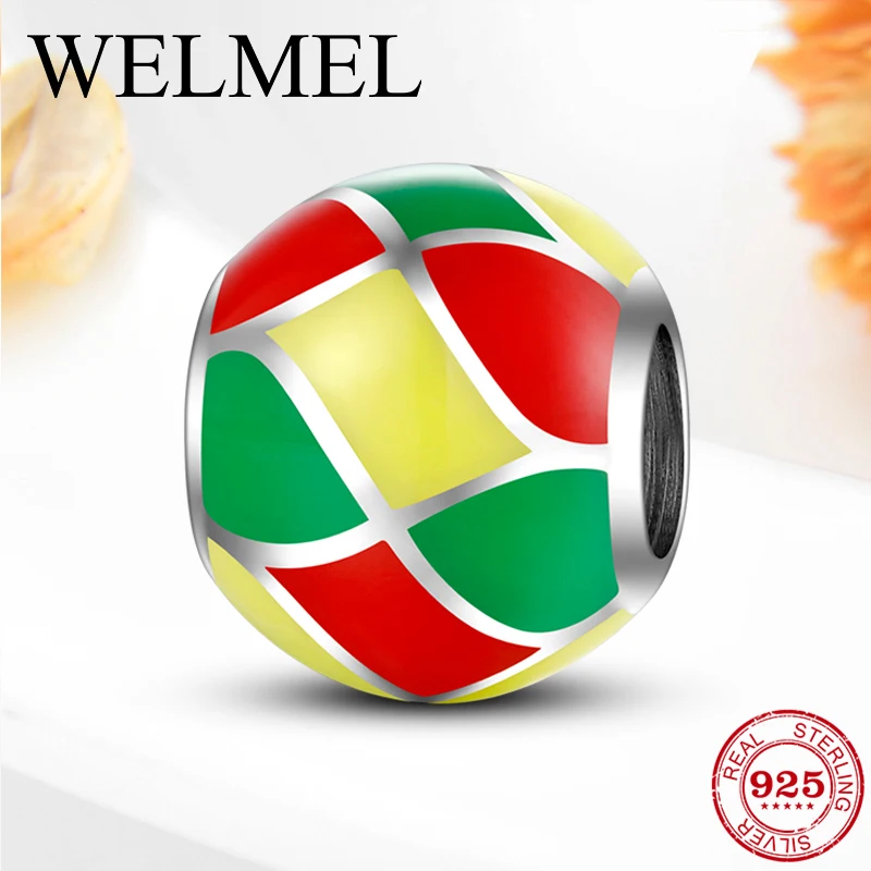 

925 Sterling Silver Infinite Charm Color Enamel Beads Jewelry Making FIT Original Pandora Charm Bracelets Bangles Fine Jewelry