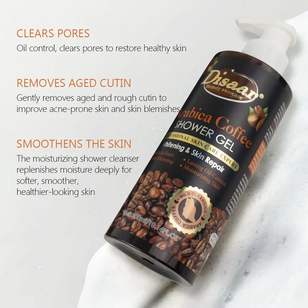 Natural Coffee Shower Gel Anti Aging Wrinkle Deep Cleaning Hydrating Moisturizing Refresh Activate Firming Smooth Skin Care300ML