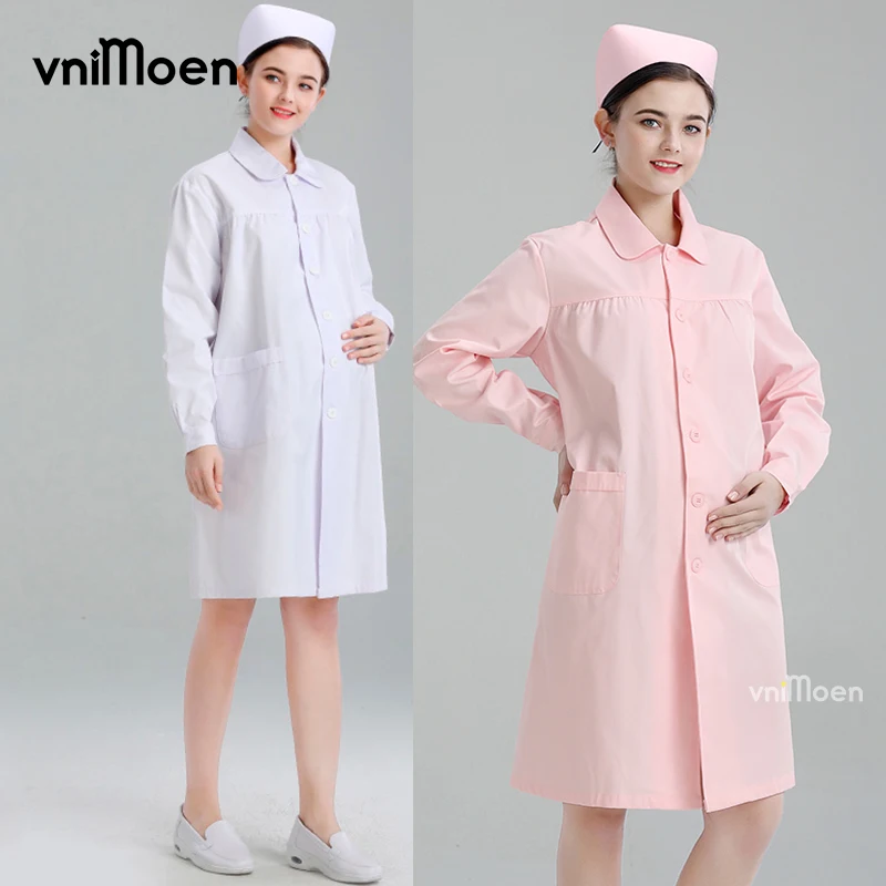 

Pregnant women nurse clothes short/long-sleeve female white lab coat beauty laboratory clothes pregnancy work doctor clothes