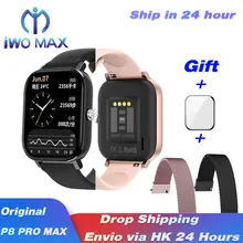 P8 pro max dt36 smartwatch 1.75 polegada infinitescreen smartwatch telefone chamada heartrate pressão de sangue smartband ios android pk p8 dtx