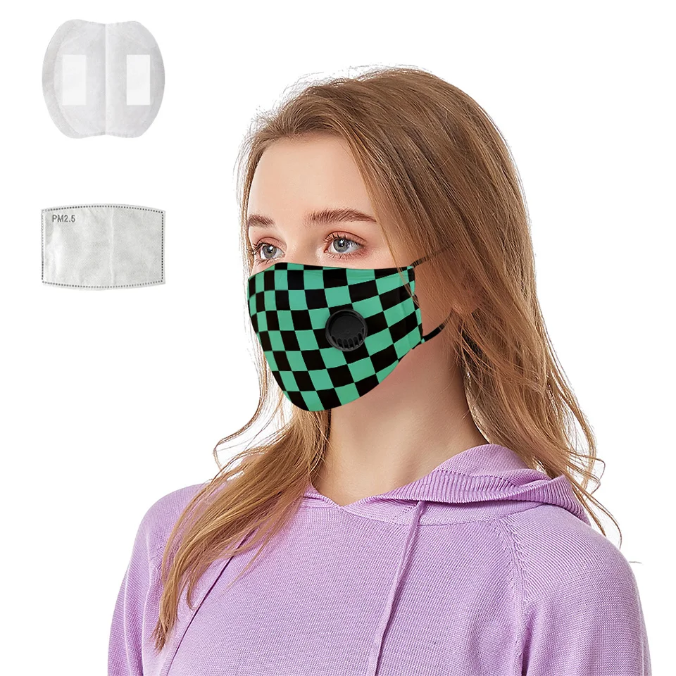 Anime Kimono Demon Slayer Kimetsu no Yaiba 3D Breathing valve masks Cosplay Women/Men Kamado Tanjirou Nezuko Sytle mask | Аксессуары для