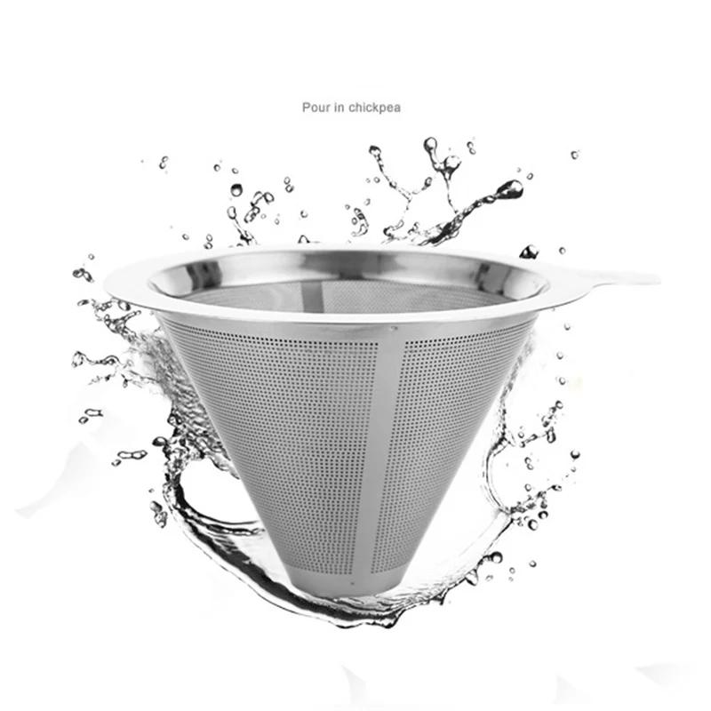 Двойной Слои Нержавеющая сталь держатель фильтра для кофе залить Воронка-дриппер для кофе сетка Кофе Чай фильтр многоразовые Воронка инструмент ZA