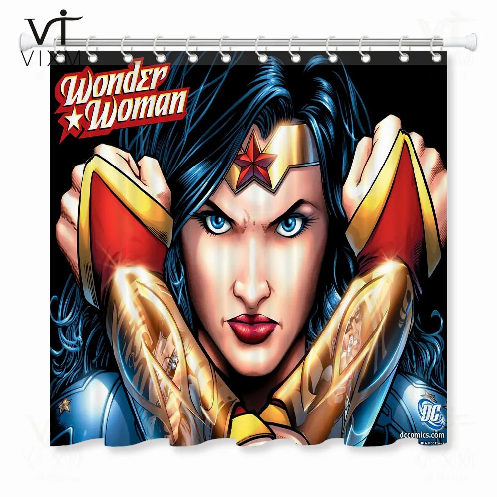 Vixm домашний фильм занавеска для душа s Wonder Woman Водонепроницаемая занавеска для ванной Экологичная полиэфирная занавеска для ванной