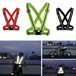 Gilet réfléchissant haute visibilité unisexe, gilet de sécurité pour course à pied en plein air, cyclisme, sangle élastique réglable, Fluorescence, vente en gros 