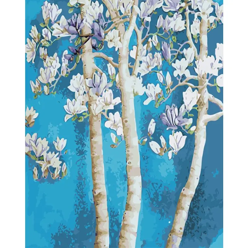 

RUOPOTY Painting By Numbers Frame Sycamore Flower Diy Modern Oil Painting HandPainted Home Decor Art Acrylic gift Oil Painting