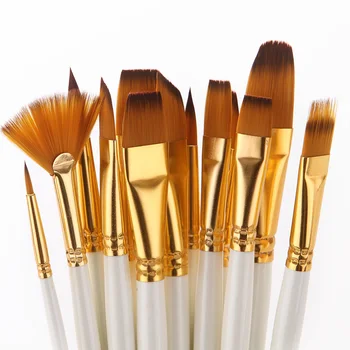 

Multipurpose Paintbrush Set Wooden Handle Nylon Hair Painting Brushes with Storage Case Palette Knife Sponge Art Paint Brush