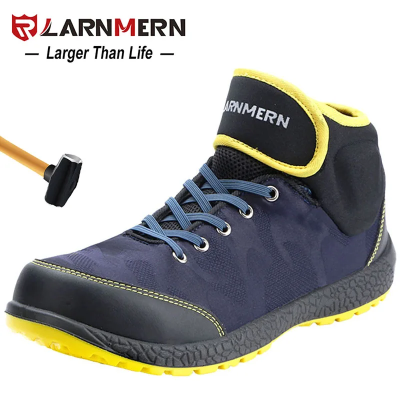 

LARNMERN Mens Steel Toe Safety Work Boots S1P Lightweight Breathable Anti-smashing Anti-puncture Anti-static Protective Shoes