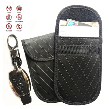 

RFID Electromagnetic Shielding Car Keys Wallets Faraday Anti Theft Bags FOB Signal Blocker Pouch for Privacy Protection BAG1071