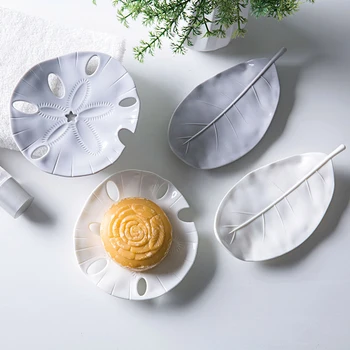 

Starfish Drain Soap Tray Leaf Shape Soap Dish Creative Portable Soap Holder Jewelry Watch Storage Tray Bathroom Supplies