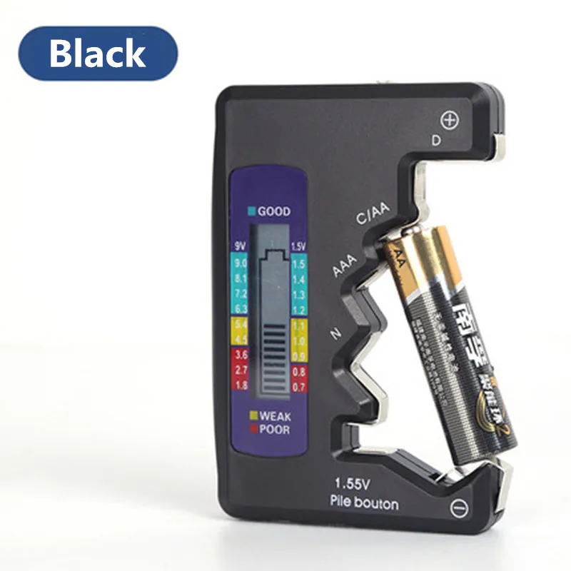 Battery Tester Digital LCD Display C D N AA AAA 9V 1.5V Button Cell Battery Capacity Check Detector Diagnostic Tool