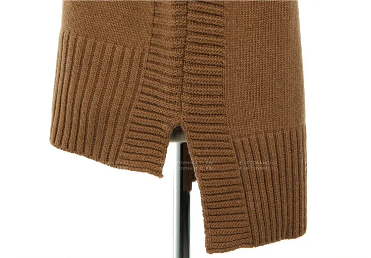 Осень Зима большой размер Свободный жилет женский вязаный свитер с круглым вырезом снизу чистый цвет без рукавов свитер
