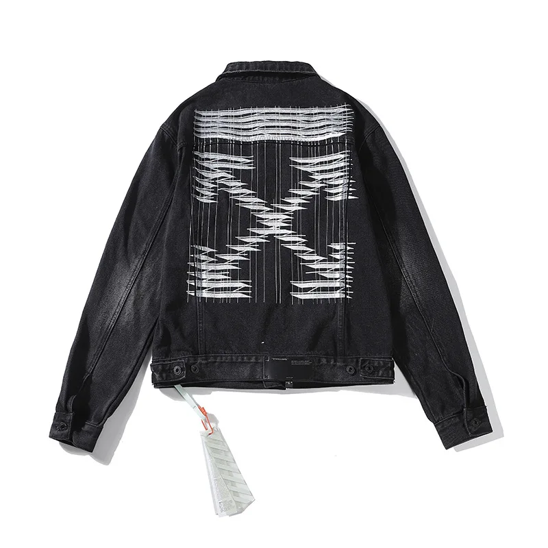 

Reflective Silver High-End America Ow Jeans Coat Europe And America Slim Fit Versatile Jacket High Quality