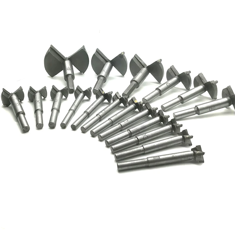 5pcs/Set Hand Tools YG8 Forstner Auger Drill Bit Woodworking Hole Saw Wooden Wood Cutter Dia 15 20 25 30 35mm Silver Drill Bits