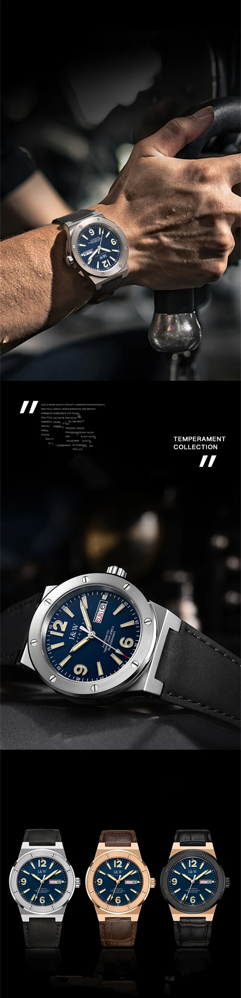 2021 New Switzerland IW Mechanical Watch For Men Luxury Brand Automatic Watches 50M Waterproof NH36A Reloj Hombre Luminous Sport