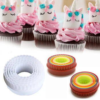 

Set of 6 Round Cookie Cutters Biscuit Fondant Cutting Mold Baking Tools 50/60/70/80/90/100mm