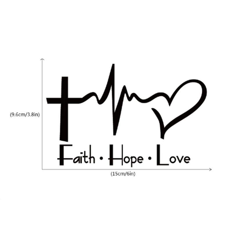 Виниловые автомобильные мультипликационные наклейки Faith Hope Love новая мода