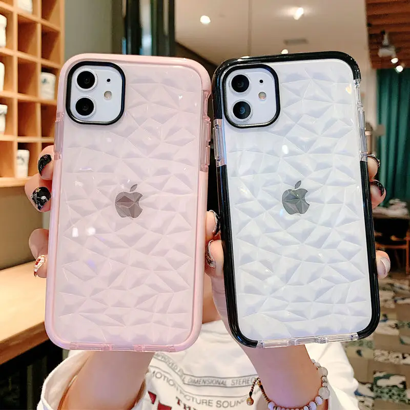 Защитный чехол на мобильный телефон с алмазной текстурой для iPhone 11 Pro Max XR XS 6S 8 7 Plus