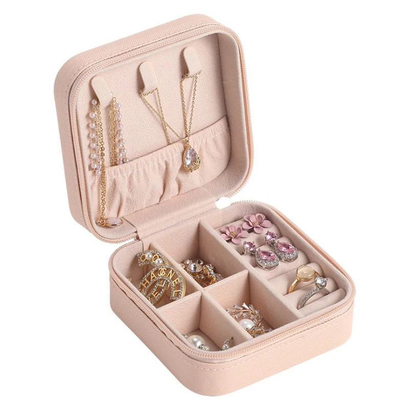 Simple PU Storage Unique Blue Jewelry Box Wholesale Creative Portable Travel Storage Box Earrings Ring Mini Small Romantic Box