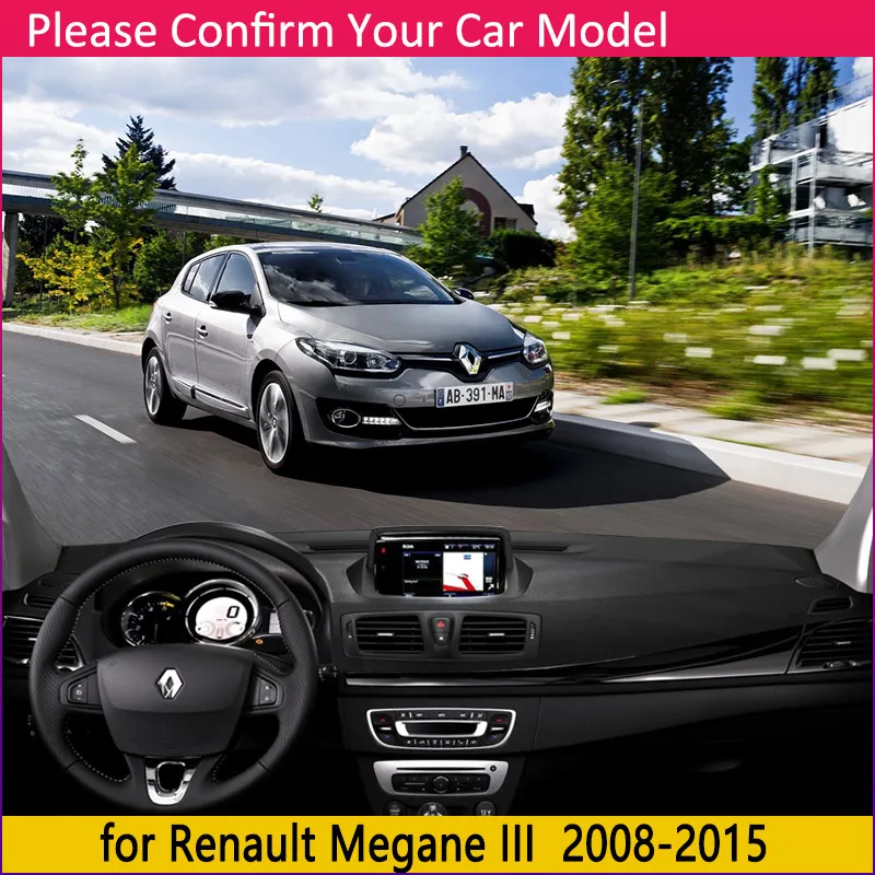 Для Renault Megane III 3 MK3 2008 2009 2010 2011 2012 2013 купе CC GT Противоскользящий коврик для приборной панели навес аксессуары