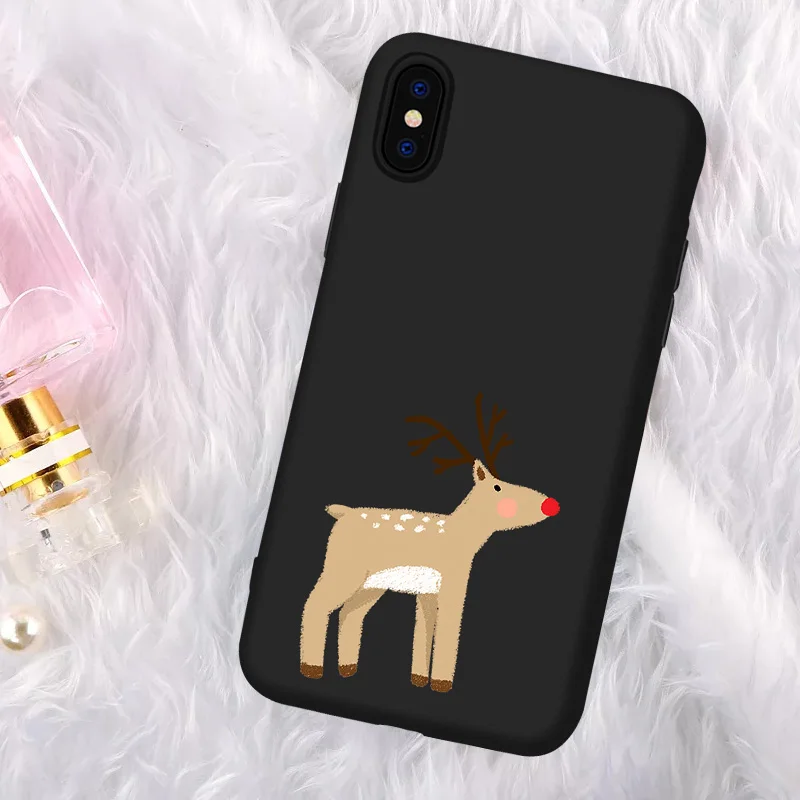 

Christmas Series Soft Silicone Case For iPhone 6 6s XS MAX XR X 8 Plus Matte Silicone Back Cover Christmas Gift