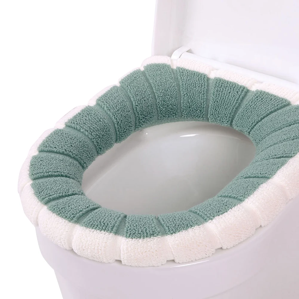 white navy green EverChic универсальное теплое и мягкое моющееся сиденье для унитаза, Набор чехлов, украшение для дома, сиденье для унитаза, аксессуары для унитаза - Цвет: white navy green