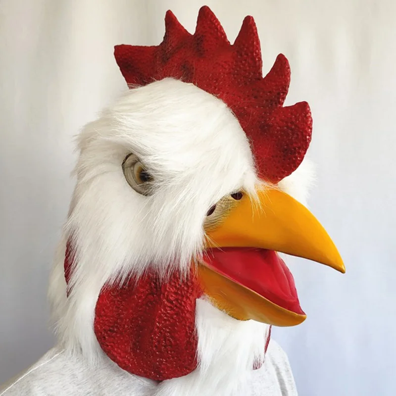 Halloween Latex Mask Adult Richard Rooster Hotline Miami Game Props 3D Realistic Plush Head Cosplay Animal | Дом и сад