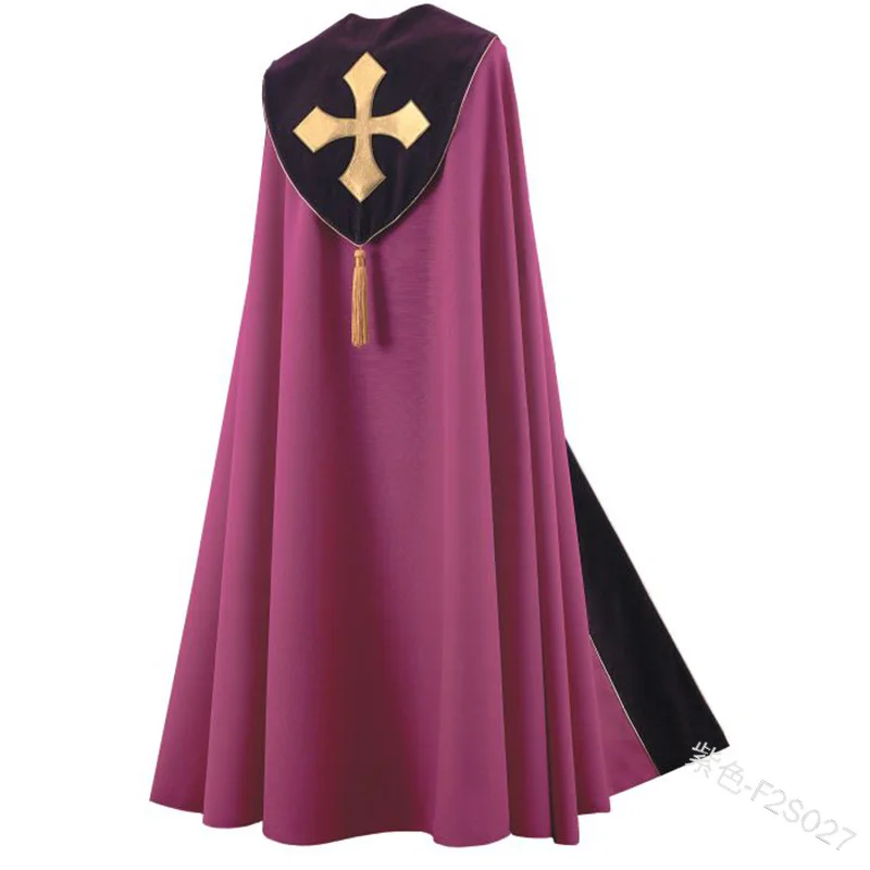 

Medieval Retro Men Shawl Cloak Prayer Robes Church Dress Carnival Priest Monk Cloak Capes Knight Halloween Party Cosplay Costume