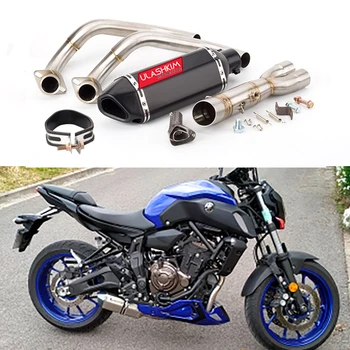 Slip On For Yamaha Mt07 Fz07 Mt Fz 07 2014 - 2022 Xsr700 2016 2017 2018 2019 Middle Link Pipe Motorcycle Full Exhaust System