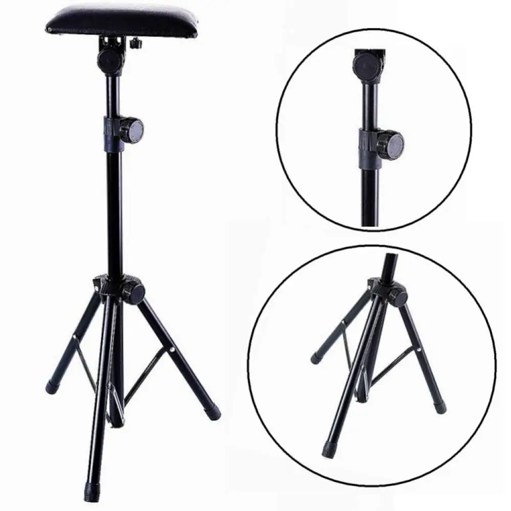 Tattoo Arm Rest Leg Rest Adjustable Height Tattoos Armrest PVC Leather Stand Tripod With Foldable Sponge Pad Studio Chair Stand