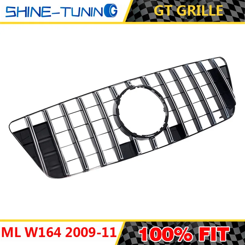 Передняя решетка подходит для mercedes ML Class W164 x164 amg GT R grill 2009 11 ML320 ML300 ML400 ML500 без